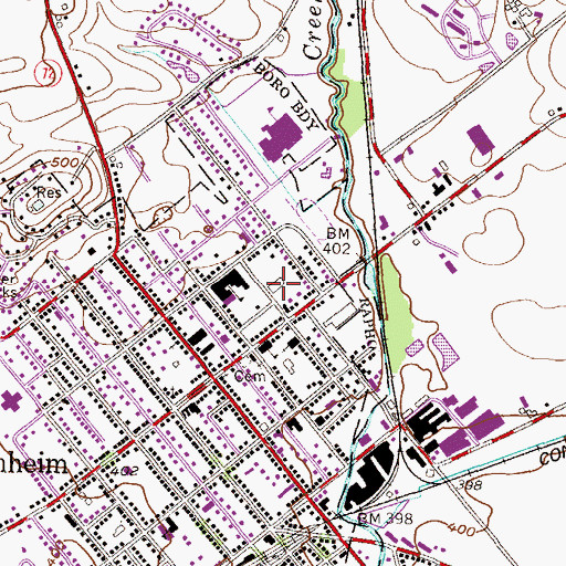 Topographic Map of Manheim Central Senior High School, PA
