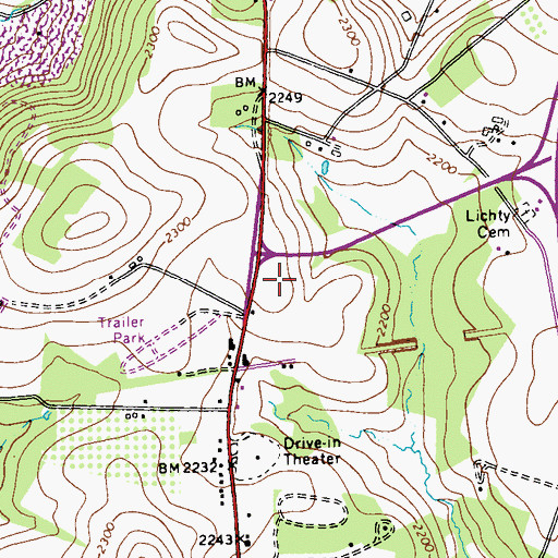 Topographic Map of Somerset Plaza, PA
