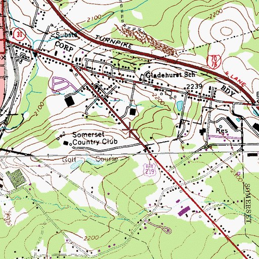 Topographic Map of Laurel Hill Village, PA