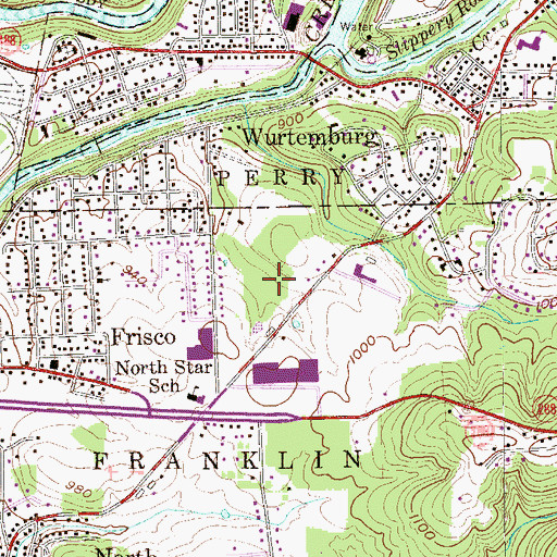 Topographic Map of Franklin Plaza Shopping Center, PA
