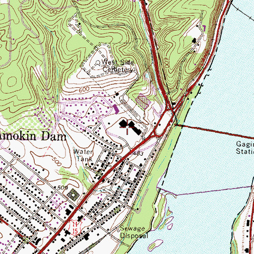 Topographic Map of Orchard Hills Shopping Center, PA