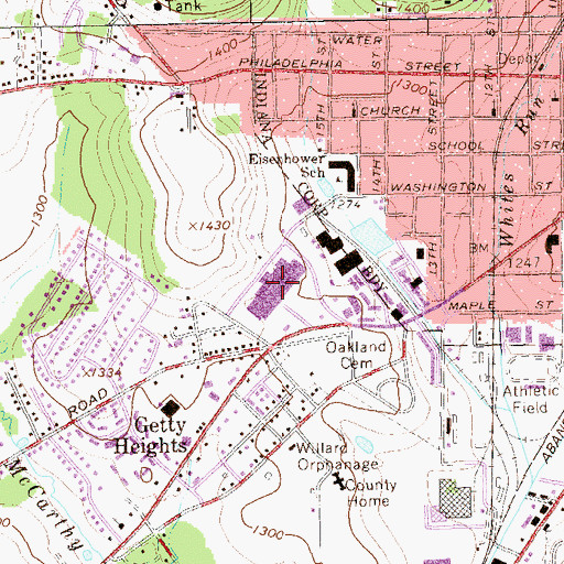 Topographic Map of Regency Mall, PA