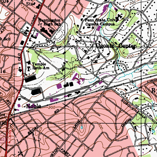 Topographic Map of Baederwood Shopping Center, PA