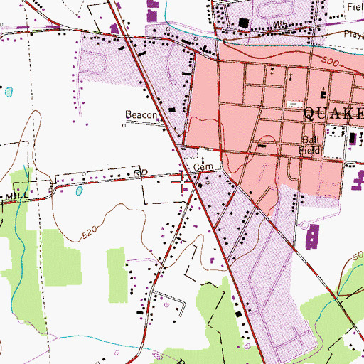 Topographic Map of Country Square Shopping Center, PA