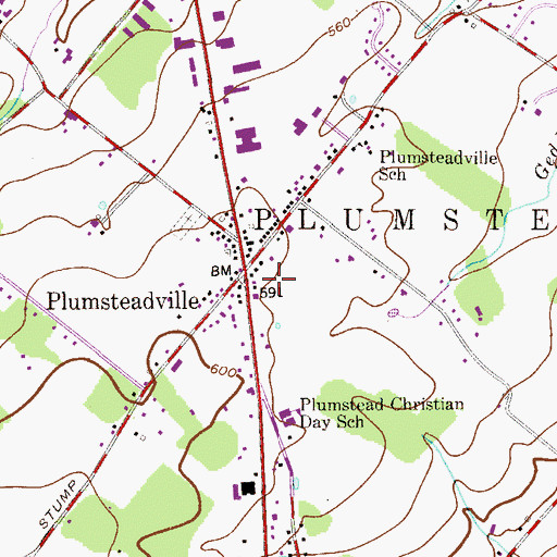 Topographic Map of Stewarts Village Shopping Center, PA