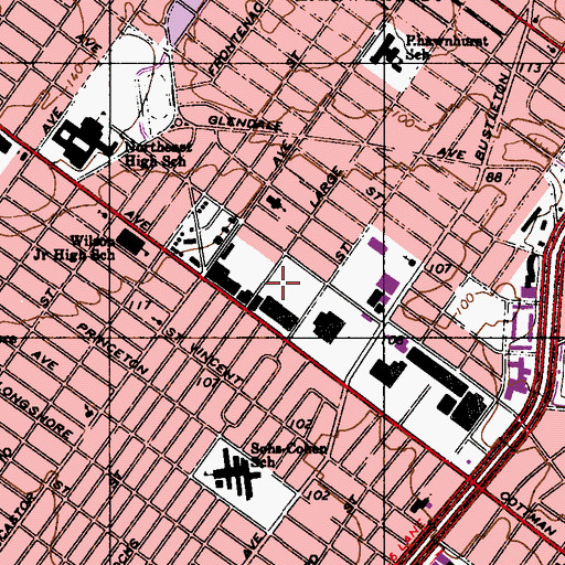 Topographic Map of Bustleton Cottman Shopping Center, PA