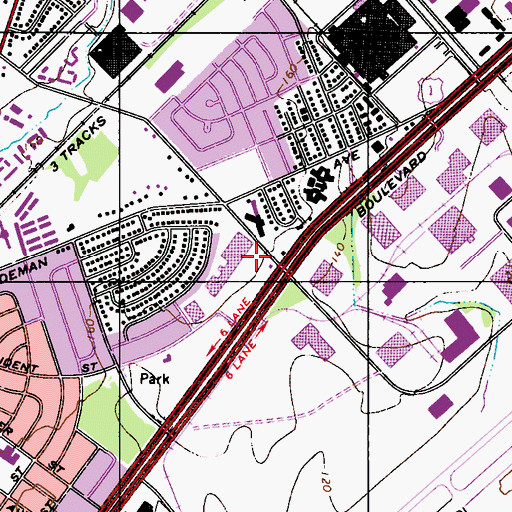 Topographic Map of Red Lion Shopping Center, PA