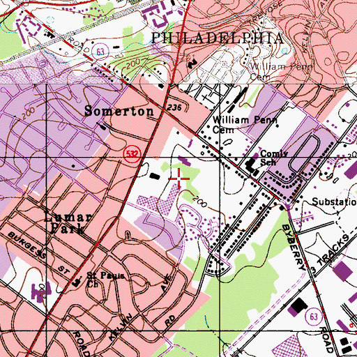 Topographic Map of Leo Mall, PA