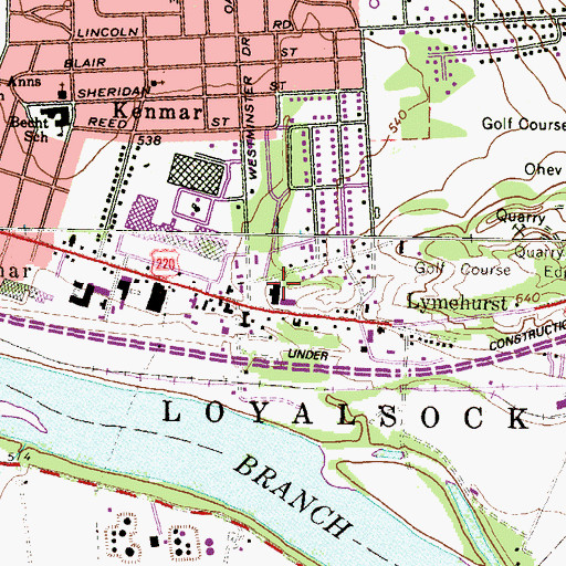 Topographic Map of Loyal Plaza Shopping Center, PA