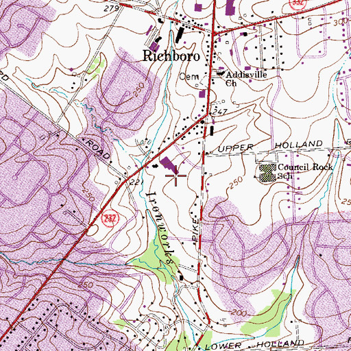 Topographic Map of Crossroads Plaza, PA