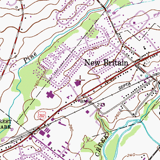 Topographic Map of Cal Brit Plaza, PA