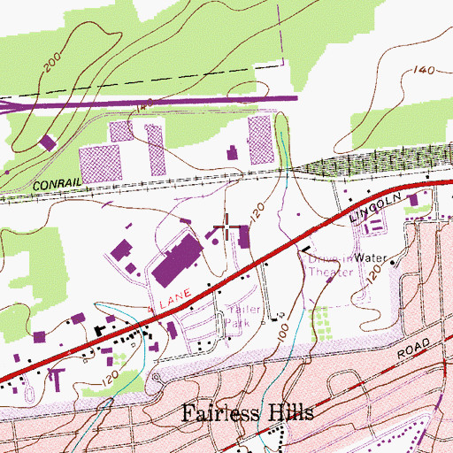 Topographic Map of Kings Plaza Shopping Center, PA