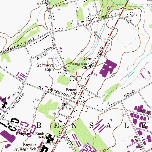 Topographic Map of Centre Plaza, PA