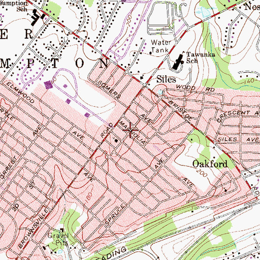 Topographic Map of Trevose Square Shopping Center, PA