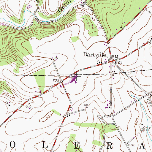 Topographic Map of Bart Colerain Elementary School, PA