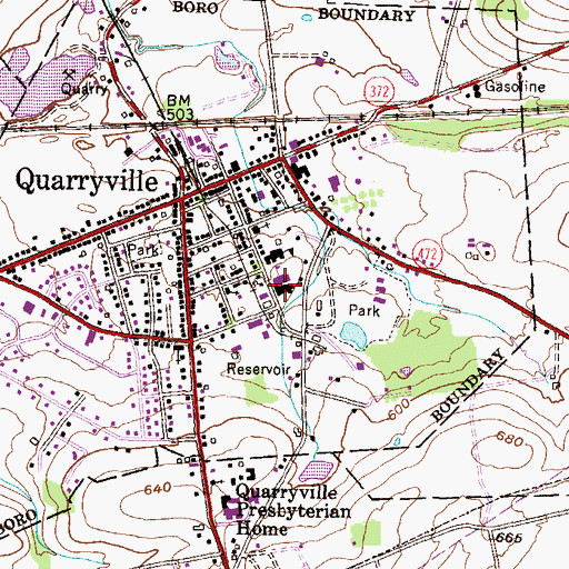 Topographic Map of Quarryville Elementary School, PA