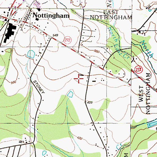 Topographic Map of Oxford Airport (historical), PA