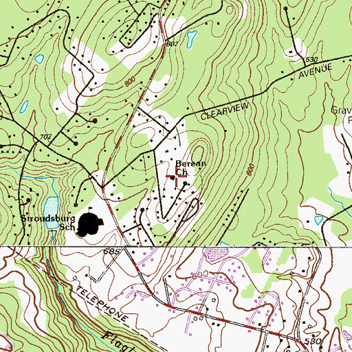 Topographic Map of Berean Church, PA
