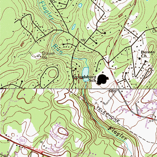 Topographic Map of Stroudsburg Middle School, PA