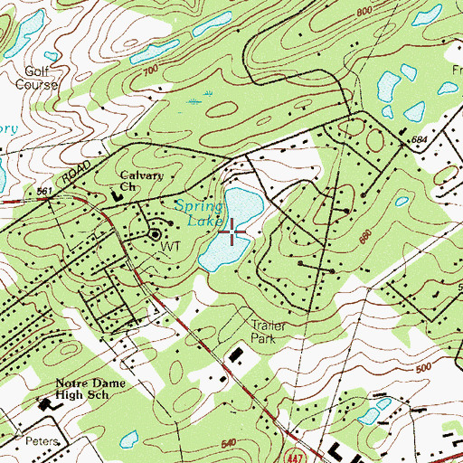 Topographic Map of Spring Lake, PA