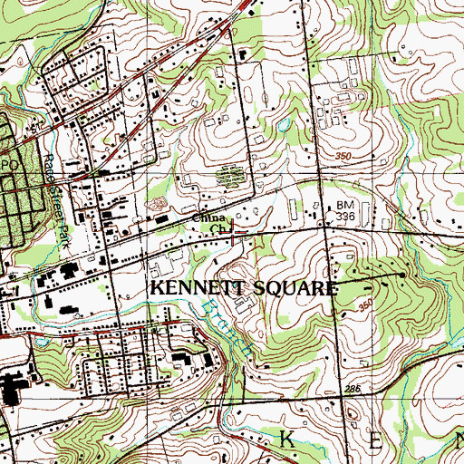 Topographic Map of China Temple Church, PA