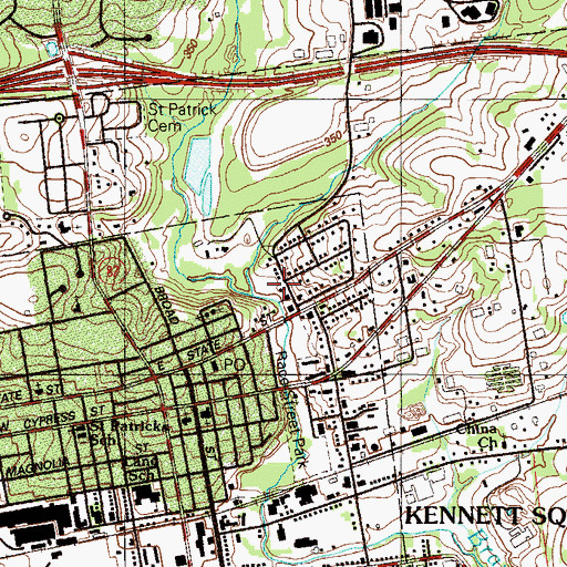 Topographic Map of Highway Tabernacle Fire Baptized Holiness Church, PA