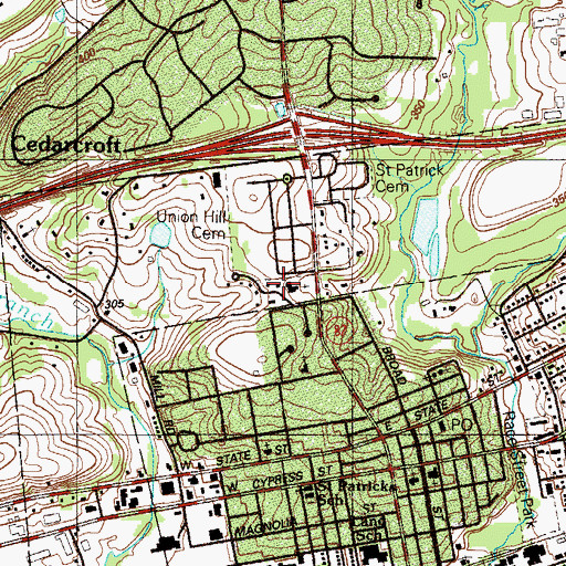 Topographic Map of Episcopal Church of the Advent, PA