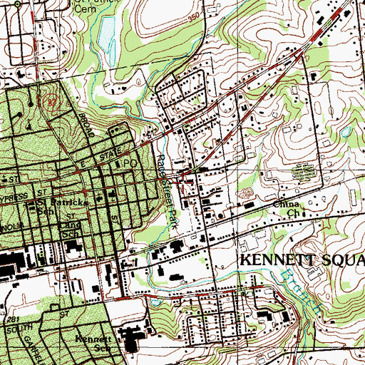 Topographic Map of Bible Methodist Church, PA