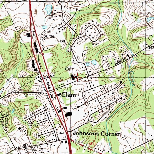 Topographic Map of Elam United Methodist Church, PA