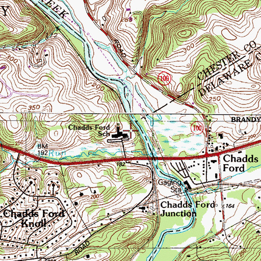 Topographic Map of Chadds Ford School, PA