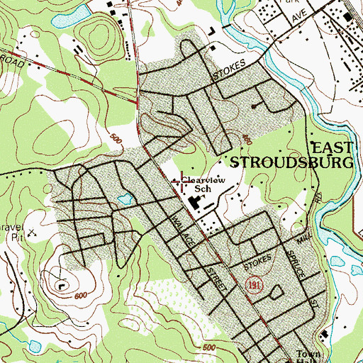 Topographic Map of Clearview School, PA