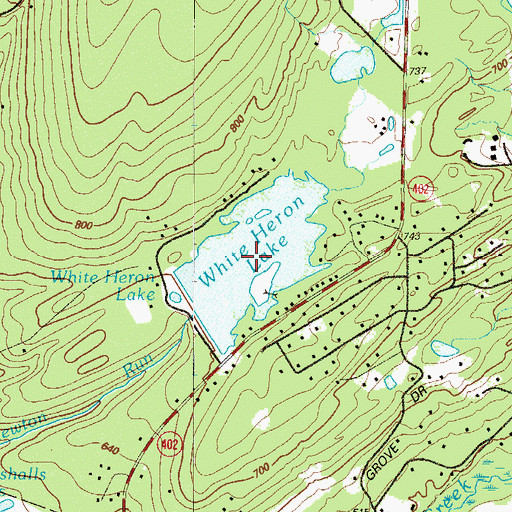 Topographic Map of White Heron Lake, PA