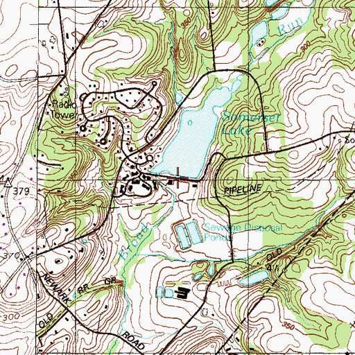 Topographic Map of Somerset Dam, PA