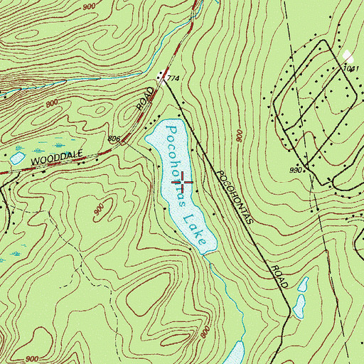 Topographic Map of Pocohontas Lake, PA