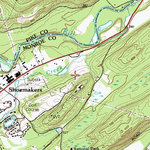 Topographic Map of Fernwood Ski Area (historical), PA
