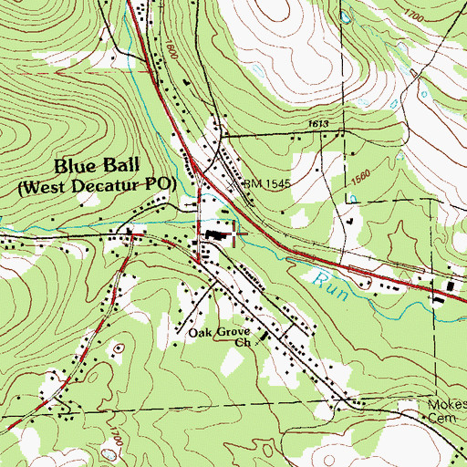Topographic Map of West Decatur, PA