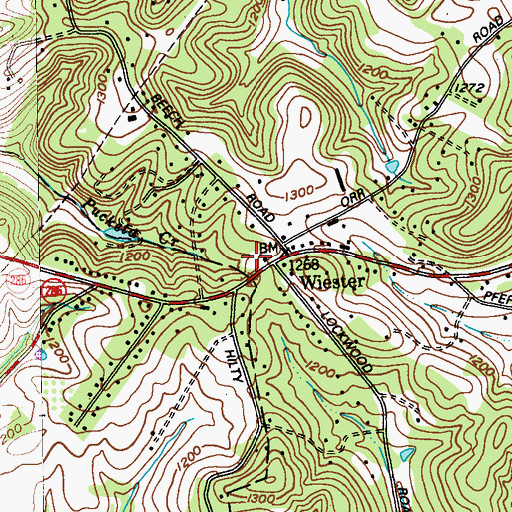 Topographic Map of Wiester, PA