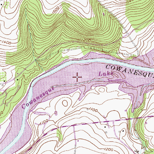 Topographic Map of Cowanesque Lake, PA