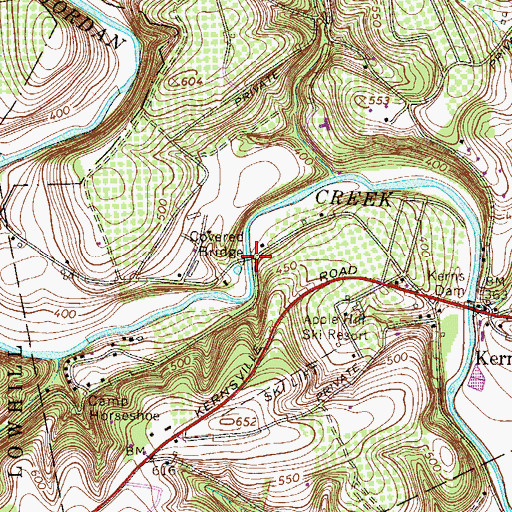 Topographic Map of Rex Covered Bridge, PA