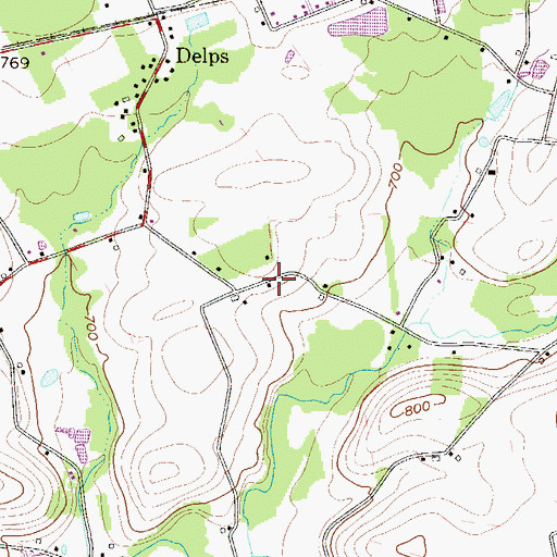 Topographic Map of Peters School, PA