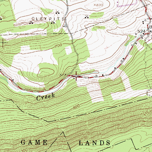 Topographic Map of Smith Gap School, PA