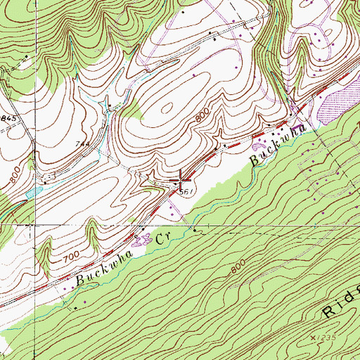 Topographic Map of Frances School, PA