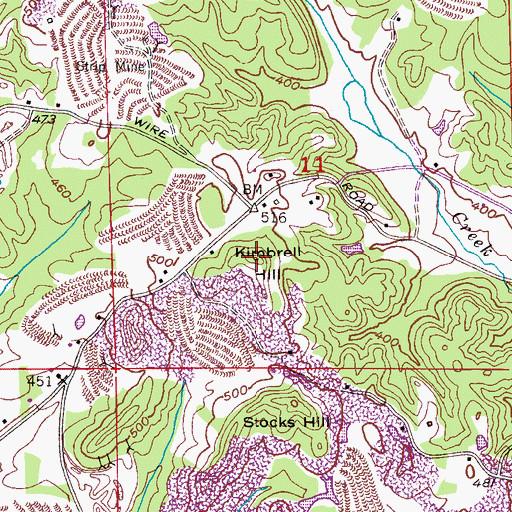 Topographic Map of Kimbrell Hill, AL