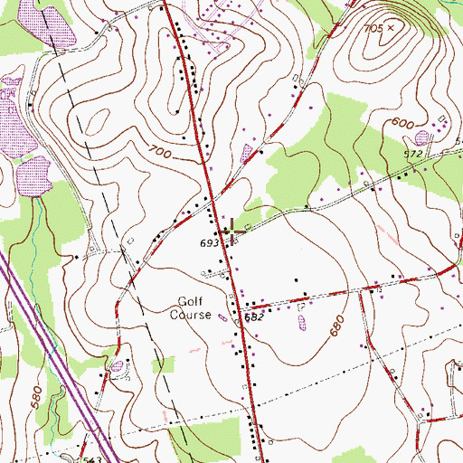 Topographic Map of Central School, PA