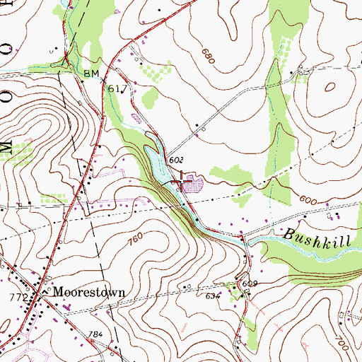 Topographic Map of Haynes Mill, PA