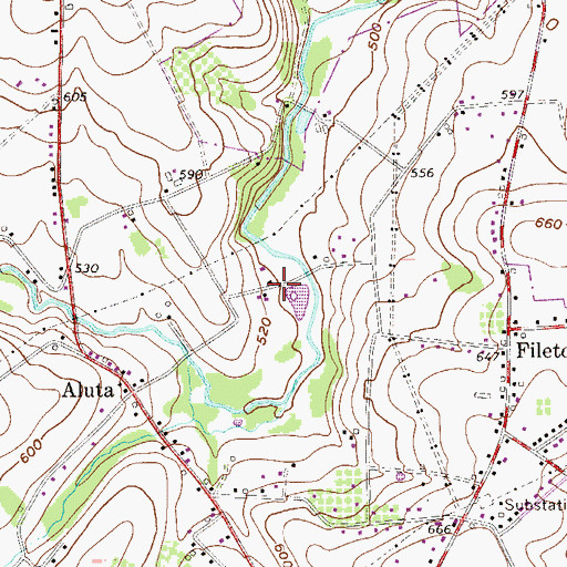Topographic Map of Sours Mills, PA