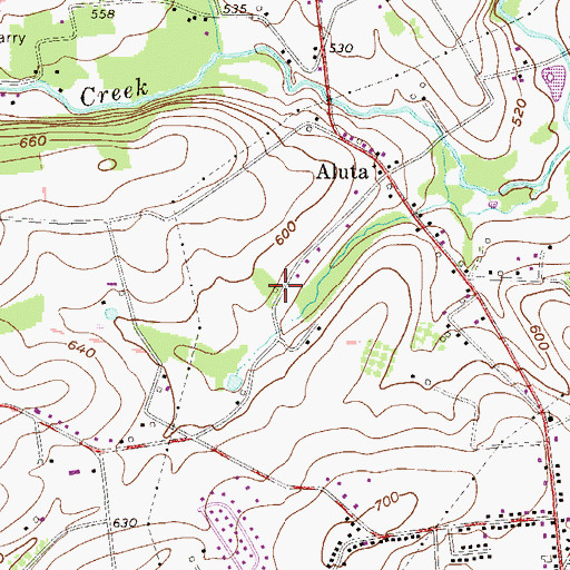 Topographic Map of Mill Grove School, PA