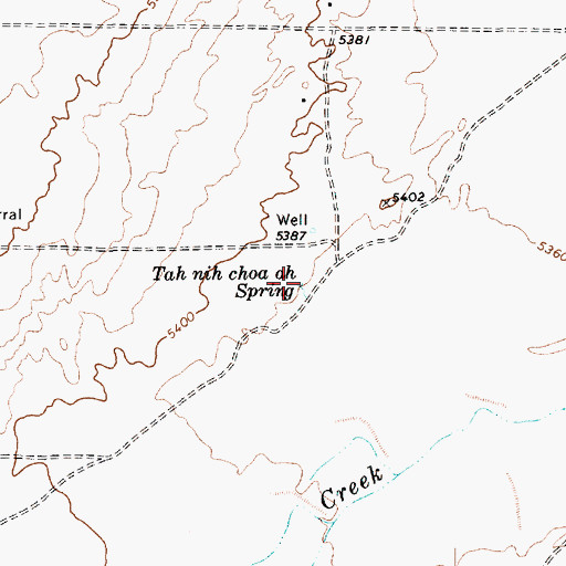 Topographic Map of Tah nih choa ah Spring, AZ