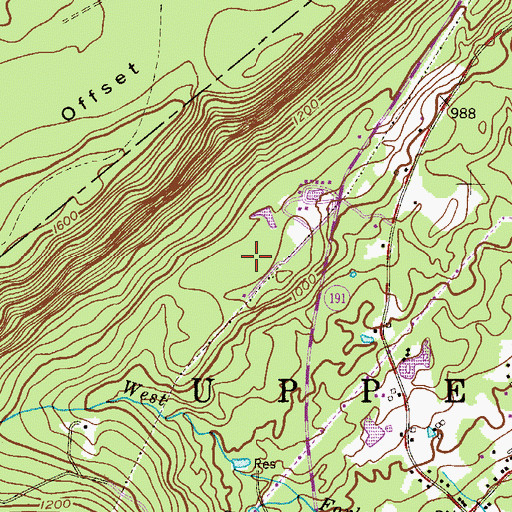 Topographic Map of Johnsons Swamp (historical), PA