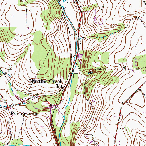 Topographic Map of Martins Creek Station (historical), PA